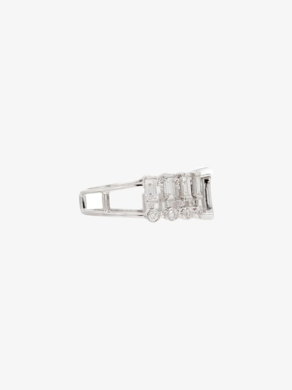 Browns SHAY 18K White Gold Illusion Centre Dot Dash Diamond Ring | Browns Fine Rings