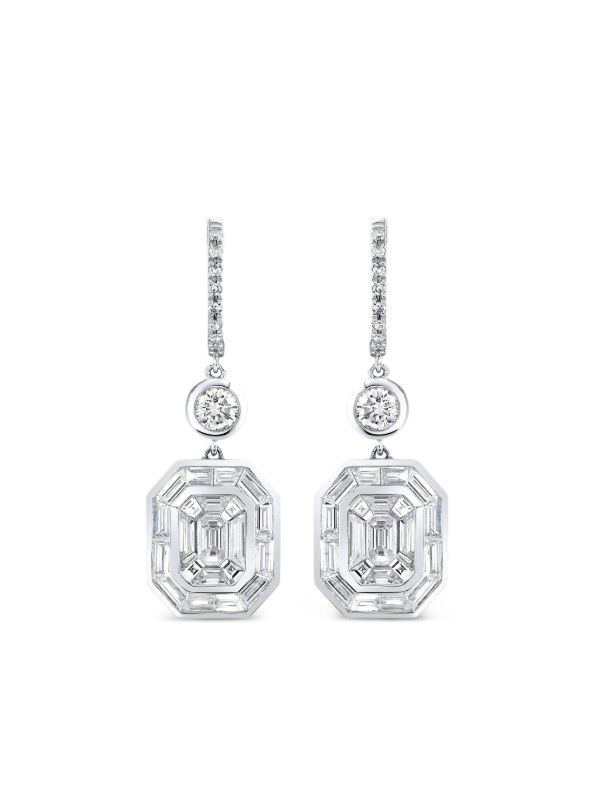 browns SHAY 18K white gold Illusion diamond earrings | Browns Fine Earrings