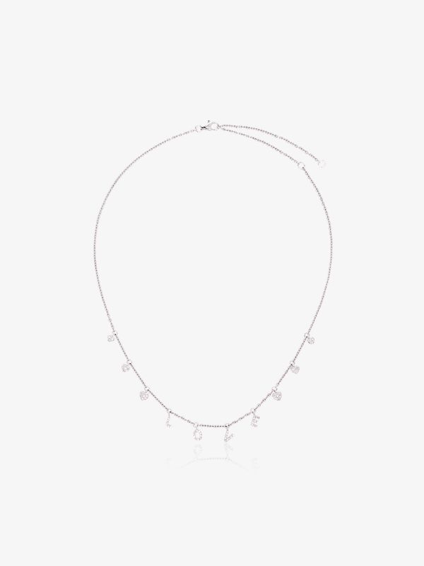 browns SHAY 18K white gold love diamond necklace | Browns Fine Necklaces