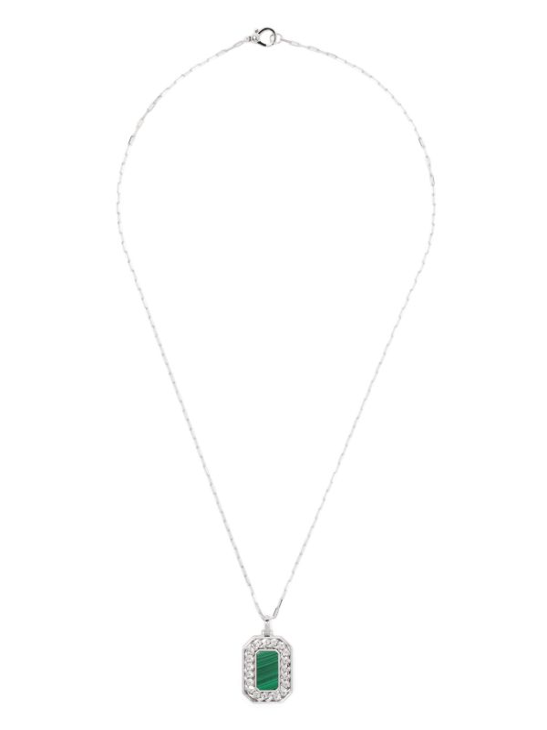 Browns SHAY 18K White Gold Malachite Necklace | Browns Necklaces