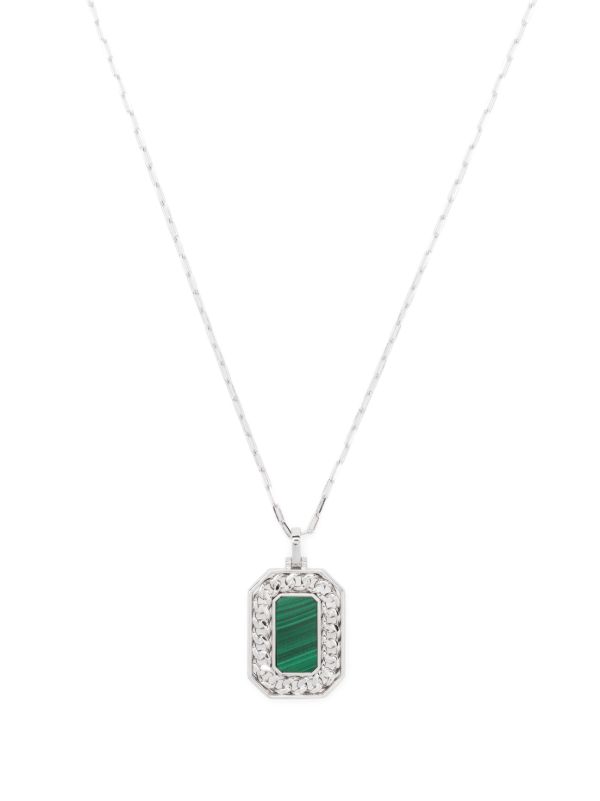 browns SHAY 18K white gold malachite necklace | Browns Necklaces