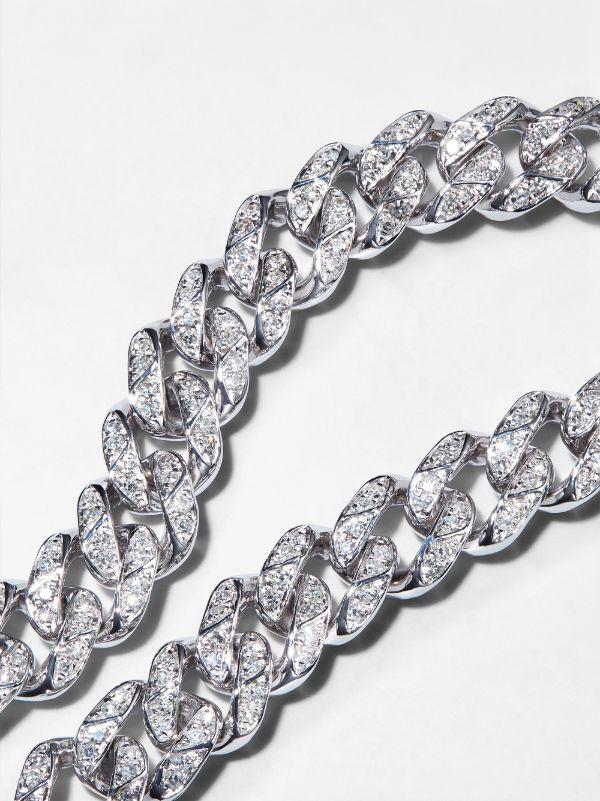Browns SHAY 18K White Gold Medium Flat Link Diamond Bracelet | Browns Bracelets