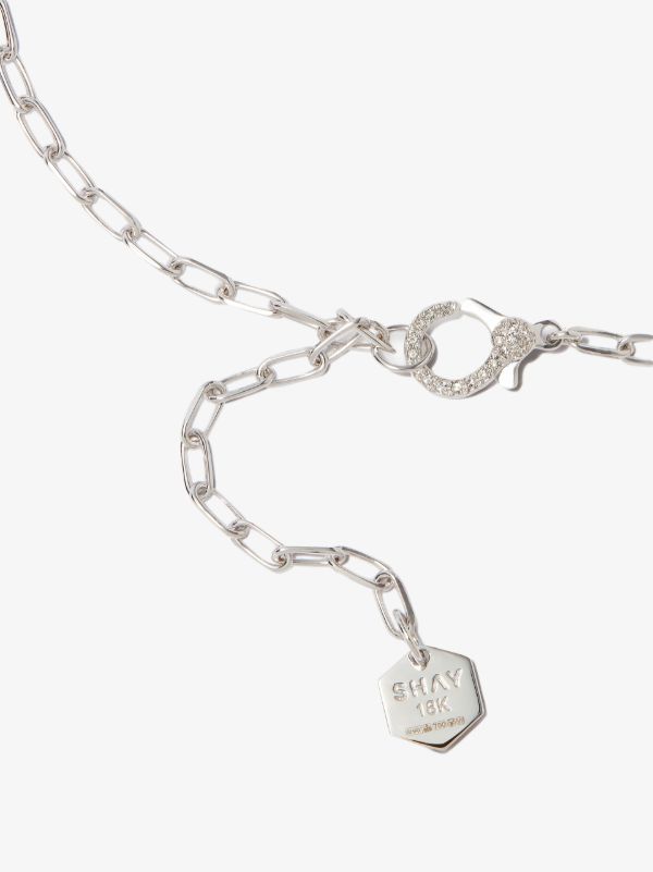 Browns SHAY 18K White Gold Mini Cross Diamond Necklace | Browns Necklaces