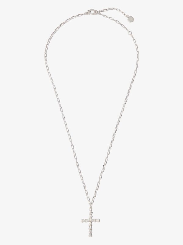 browns SHAY 18K white gold mini cross diamond necklace | Browns Necklaces