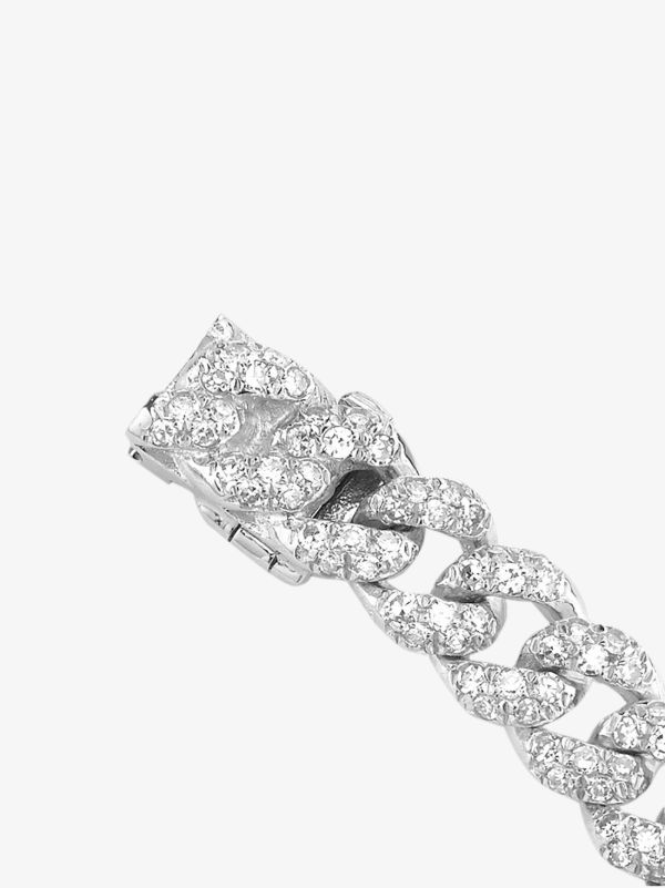 Browns SHAY 18K White Gold Mini Flat Link Diamond Bracelet | Browns Bracelets