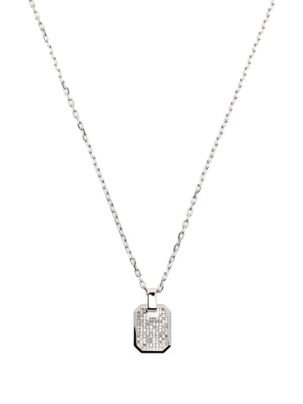 browns SHAY 18K white gold Nameplate diamond necklace | Browns Necklaces