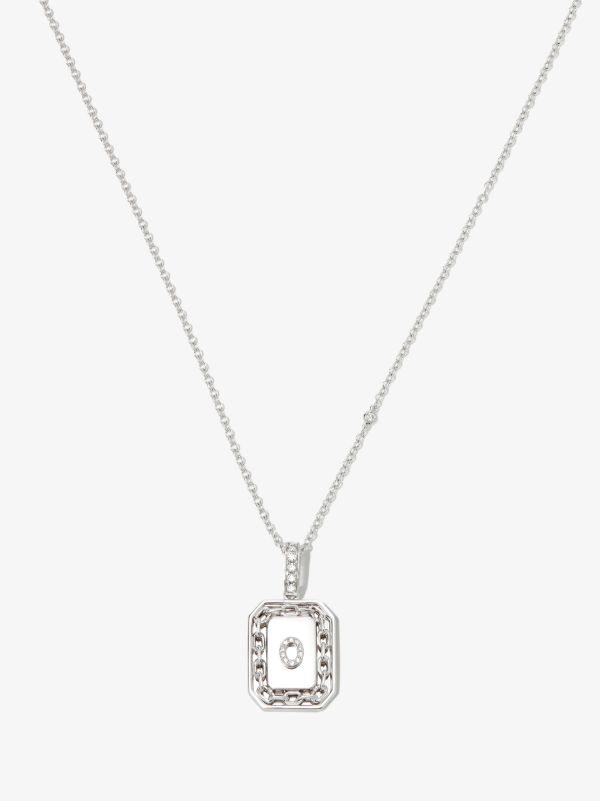 browns SHAY 18K white gold O initial diamond pendant necklace | Browns Necklaces