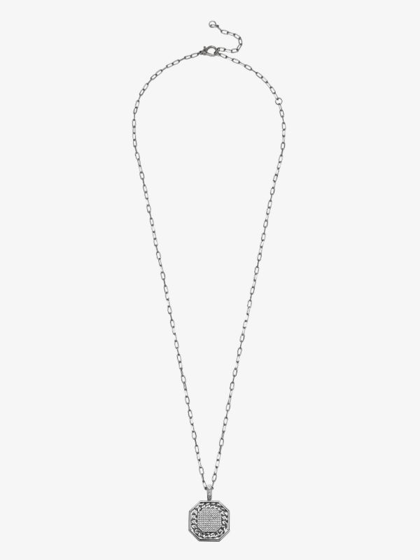 Browns SHAY 18K White Gold Octagon Diamond Pendant Necklace | Browns Necklaces