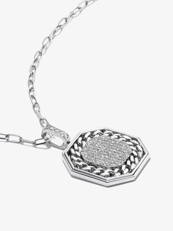 Browns SHAY 18K White Gold Octagon Diamond Pendant Necklace | Browns Necklaces