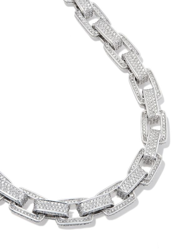 Browns SHAY 18K White Gold Pavé Diamond Link Bracelet | Browns Bracelets