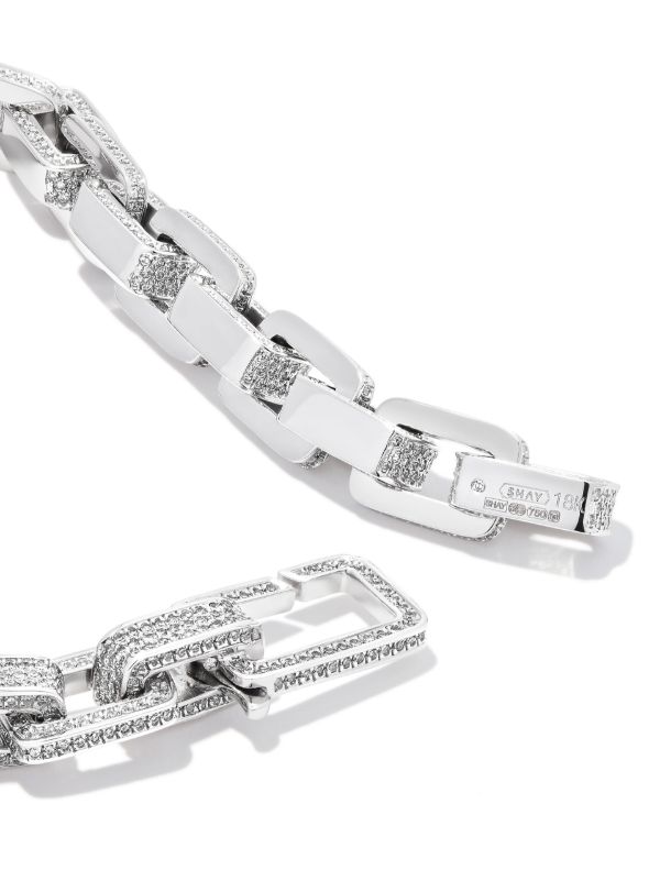 Browns SHAY 18K White Gold Pavé Diamond Link Bracelet | Browns Bracelets