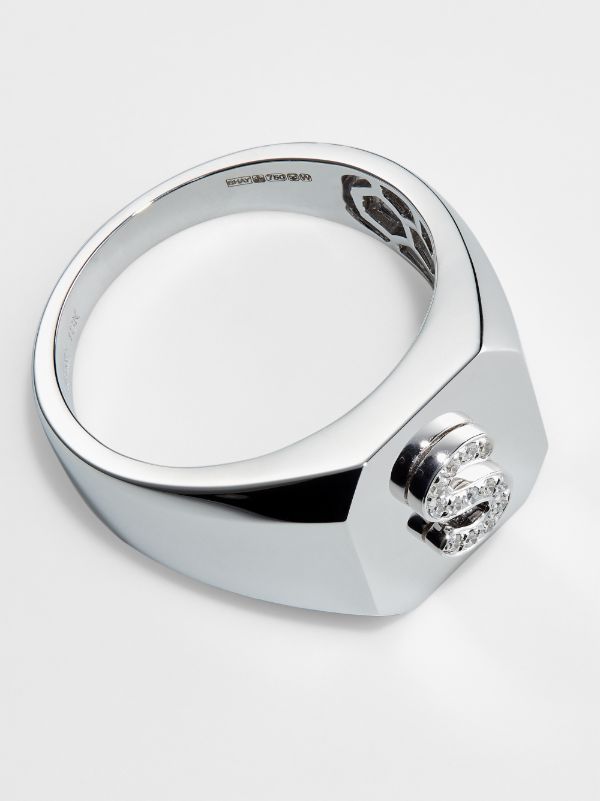Browns SHAY 18K White Gold S Initial Diamond Ring | Browns Rings