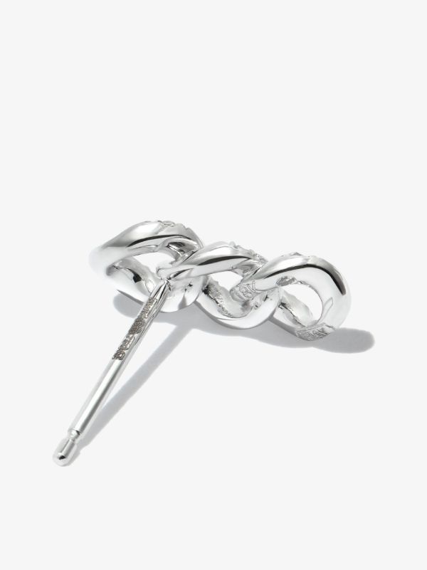 Browns SHAY 18K White Gold Triple Link Diamond Single Earring | Browns Earrings