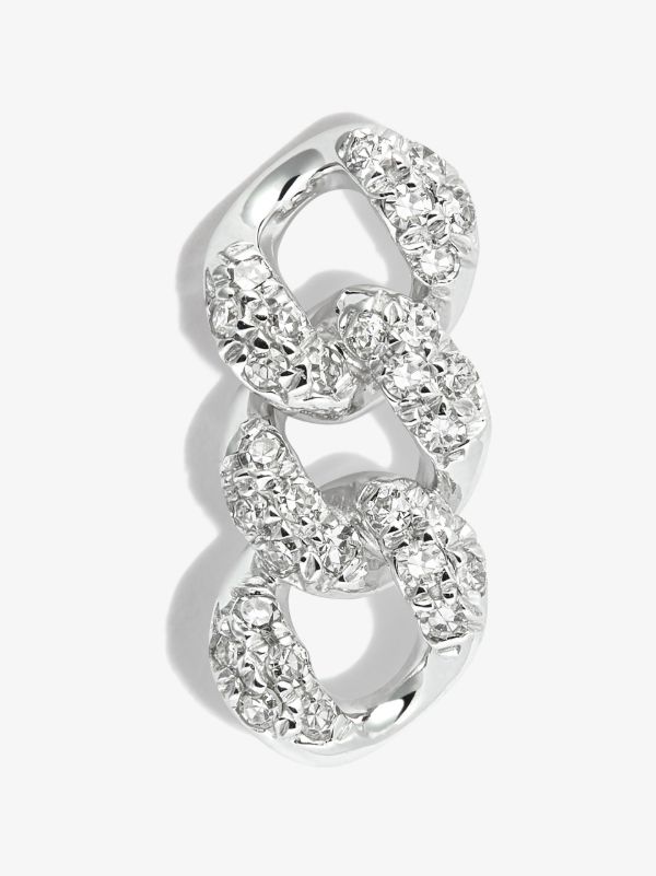 browns SHAY 18K white gold Triple Link diamond single earring | Browns Earrings