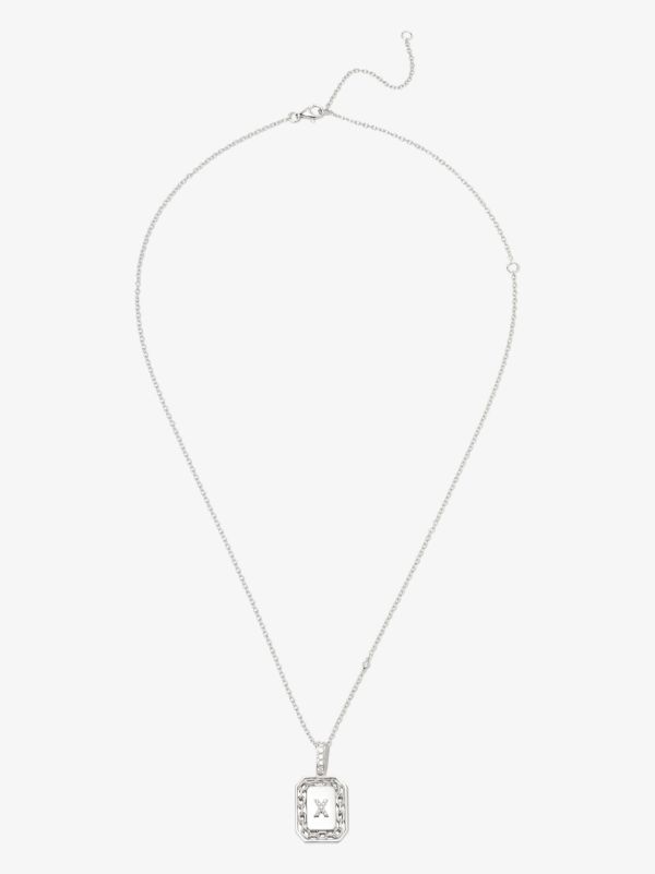 Browns SHAY 18K White Gold X Initial Diamond Pendant Necklace | Browns Necklaces