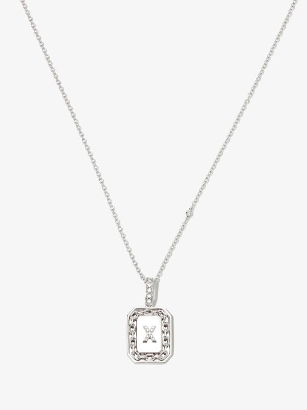 browns SHAY 18K white gold X initial diamond pendant necklace | Browns Necklaces