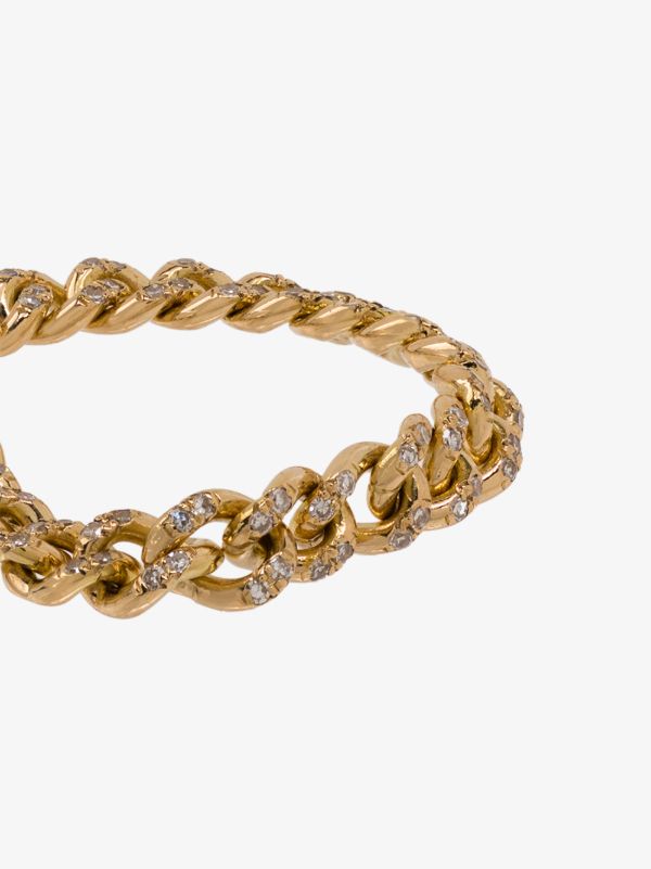 Browns SHAY 18K Yellow Gold Baby Link Diamond Ring | Browns Fine Rings