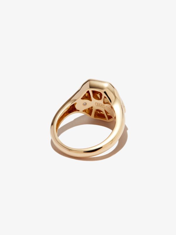 Browns SHAY 18K Yellow Gold Capricorn Diamond Signet Ring | Browns Fine Rings