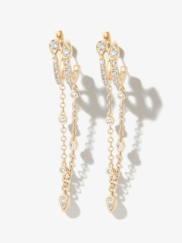 Browns SHAY 18K Yellow Gold Double Fringe Diamond Hoop Earrings | Browns Fine Earrings