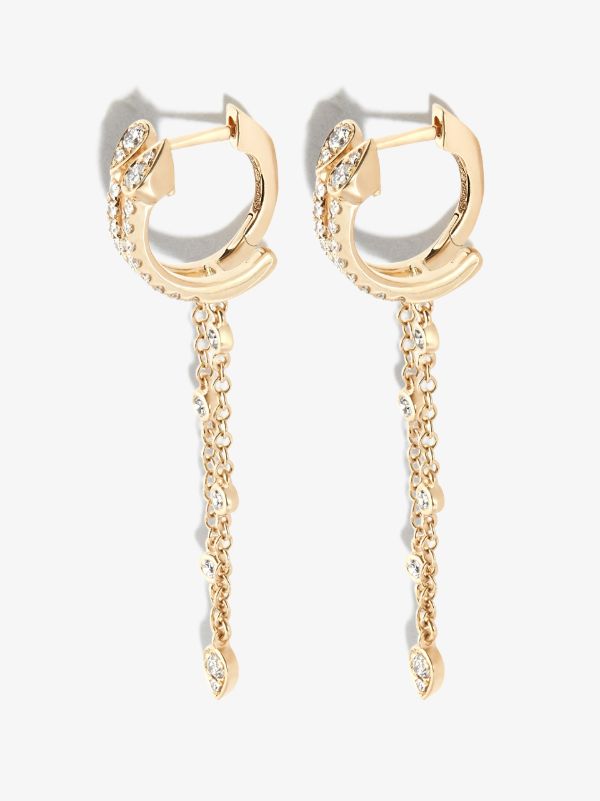 Browns SHAY 18K Yellow Gold Double Fringe Diamond Hoop Earrings | Browns Fine Earrings