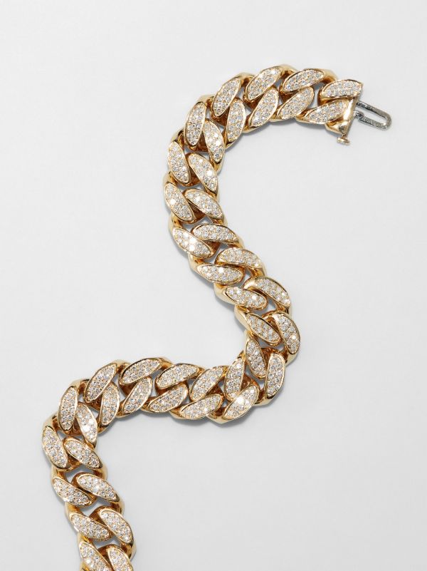 Browns SHAY 18K Yellow Gold Flat Link Diamond Bracelet | Browns Bracelets