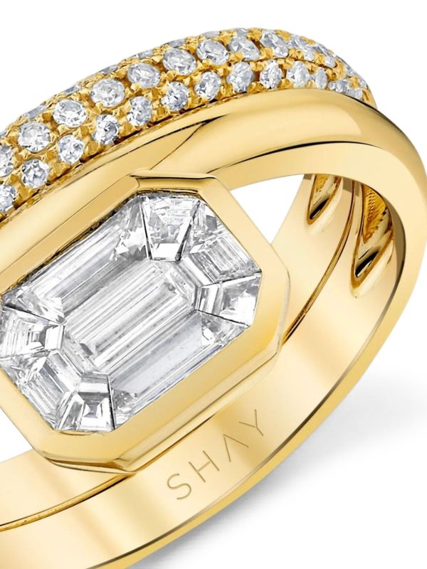 Browns SHAY 18K Yellow Gold Floating Bezel Diamond Ring | Browns Fine Rings