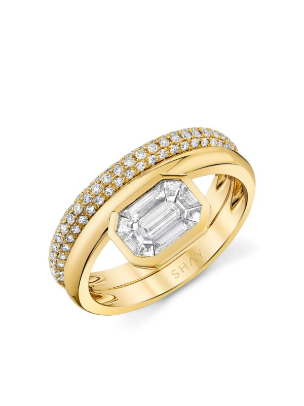 browns SHAY 18K yellow gold Floating Bezel diamond ring | Browns Fine Rings