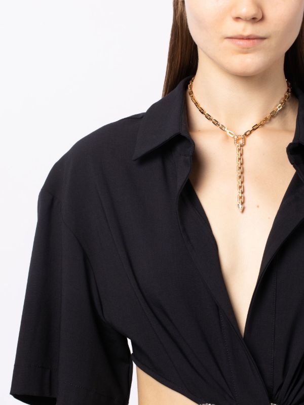 Browns SHAY 18K Yellow Gold Mini Deco Link Lariat Diamond Necklace | Browns Fine Necklaces