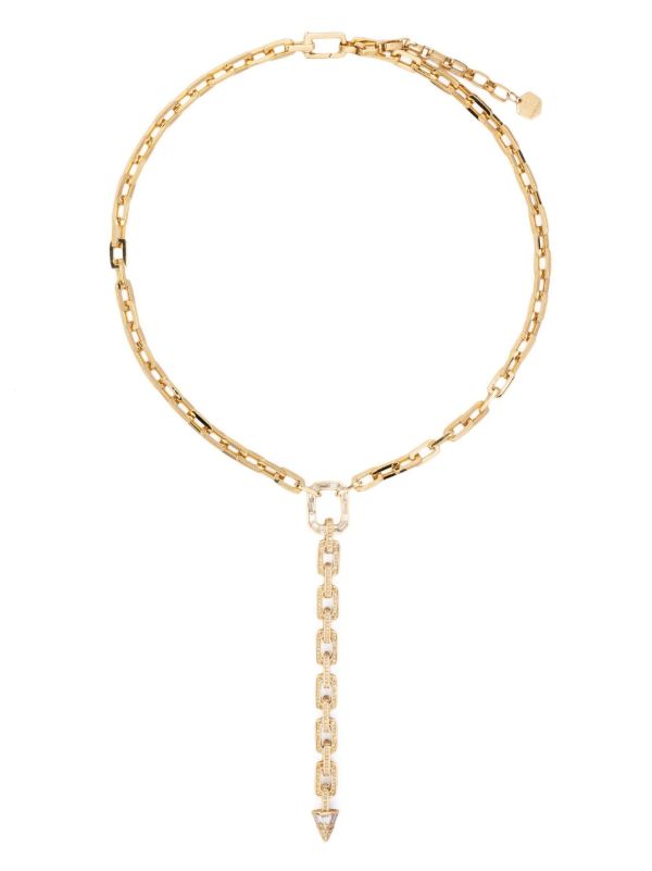 Browns SHAY 18K Yellow Gold Mini Deco Link Lariat Diamond Necklace | Browns Fine Necklaces