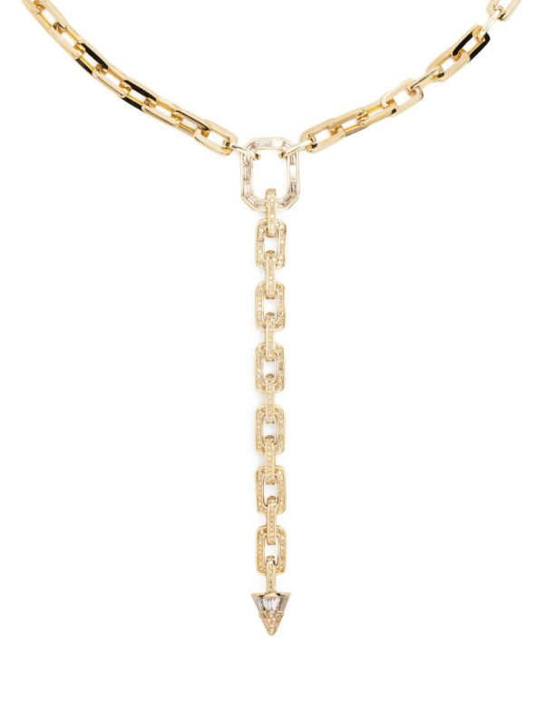 browns SHAY 18K yellow gold Mini Deco Link Lariat diamond necklace | Browns Fine Necklaces