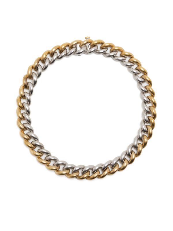 browns SHAY 18kt yellow and white gold medium two-tone link bracelet | Browns Bracelets