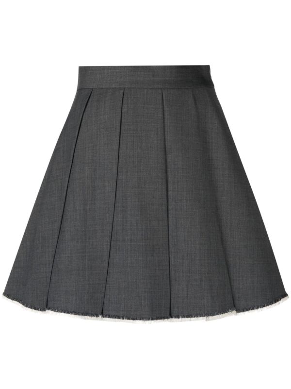 browns SHUSHU/TONG grey pleated A-line mini skirt | Browns Pleated Skirts