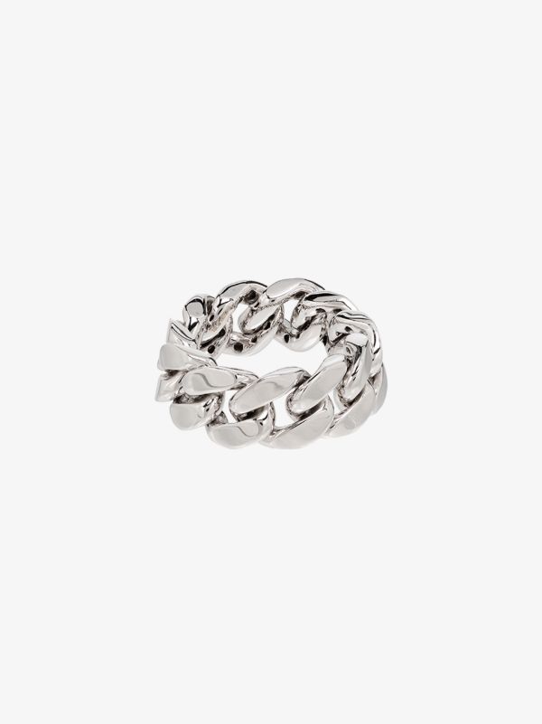 Browns Silver SHAY 18K White Gold Pavé Diamond Link Ring| Browns Rings