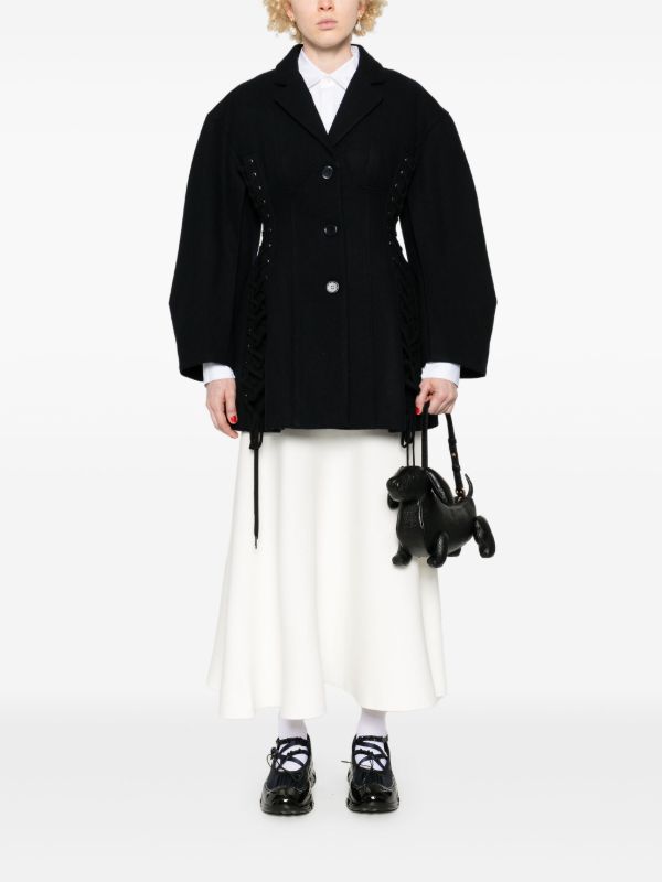 Browns Simone Rocha Blue Lace-Up Corset Blazer | Browns Blazers