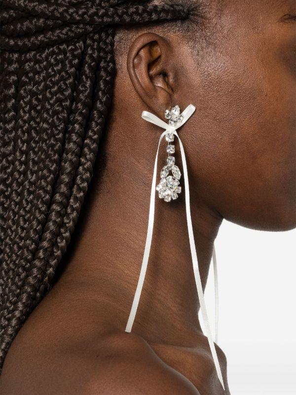 Browns Simone Rocha Bow Ribbon Drop Earrings | Browns Earrings