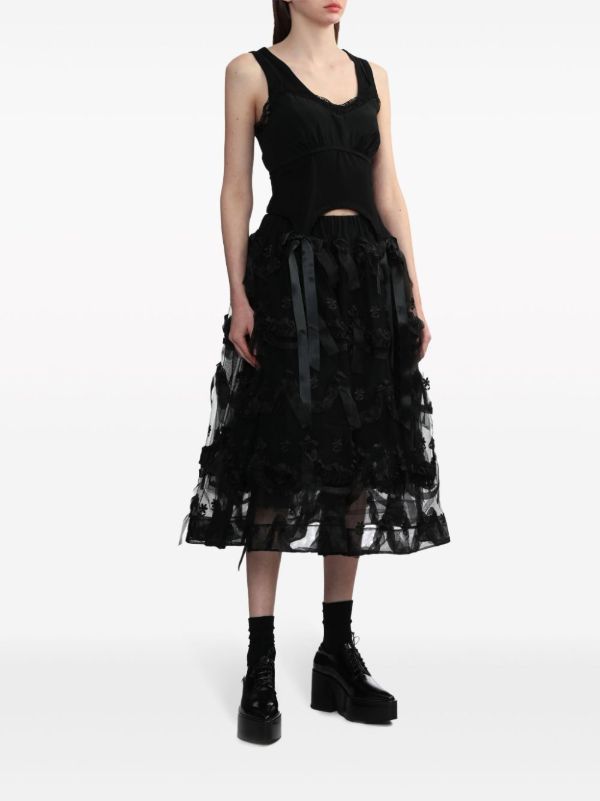 Browns Simone Rocha Bow Tail Easy Tank Top | Browns Vests & Tank Tops