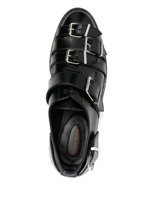 Browns Simone Rocha Buckle-strap Leather Brogues | Browns Brogues