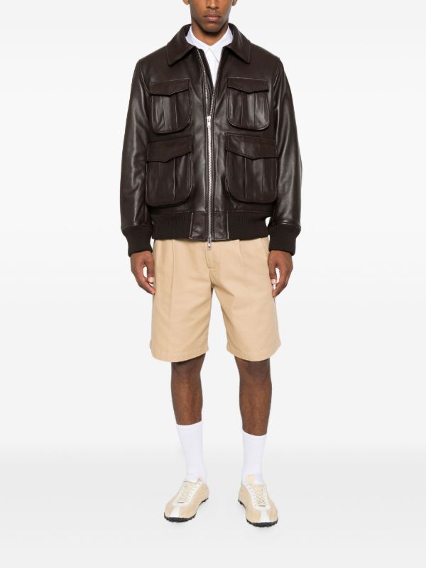 Browns Simone Rocha Multiple-pocket Lambskin Leather Jacket | Browns Leather Jackets