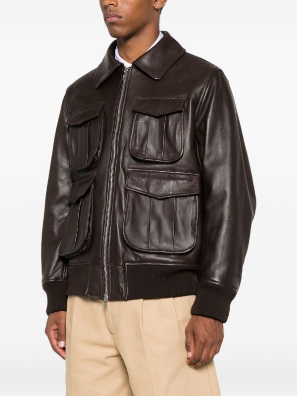 Browns Simone Rocha Multiple-pocket Lambskin Leather Jacket | Browns Leather Jackets