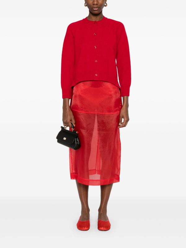 Browns Simone Rocha Red Open Back Cardigan | Browns Cardigans