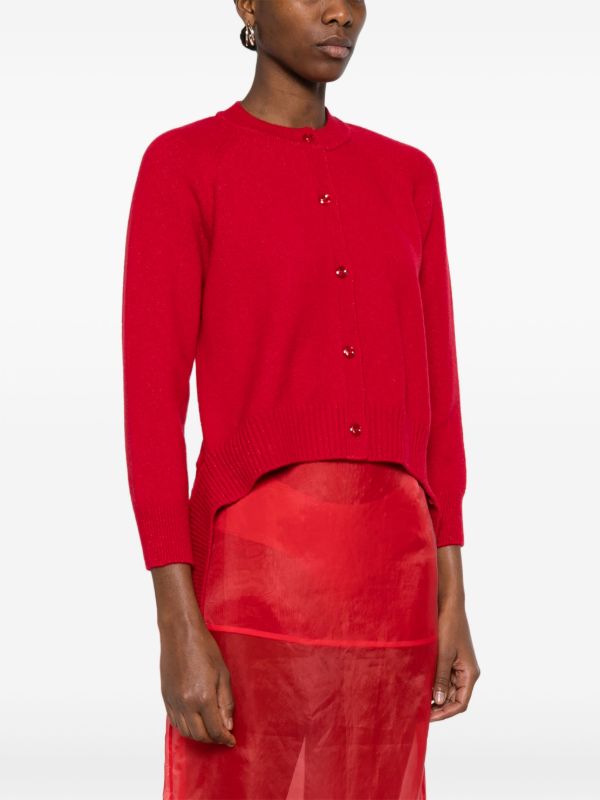 Browns Simone Rocha Red Open Back Cardigan | Browns Cardigans