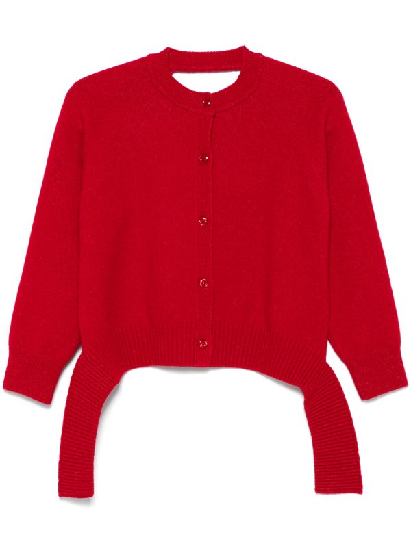 browns Simone Rocha Red Open Back Cardigan | Browns Cardigans