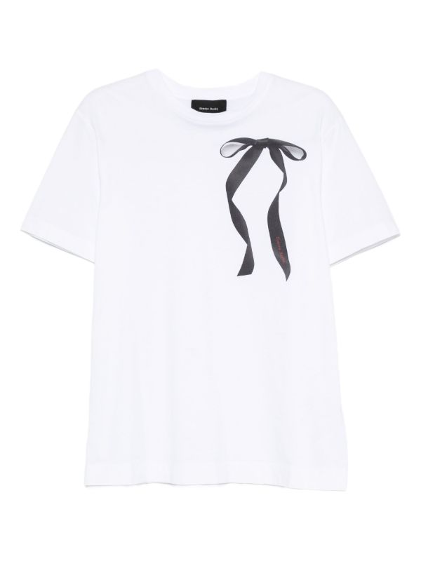 browns Simone Rocha ribbon bow-print T-shirt | Browns T-Shirts & Jersey Shirts
