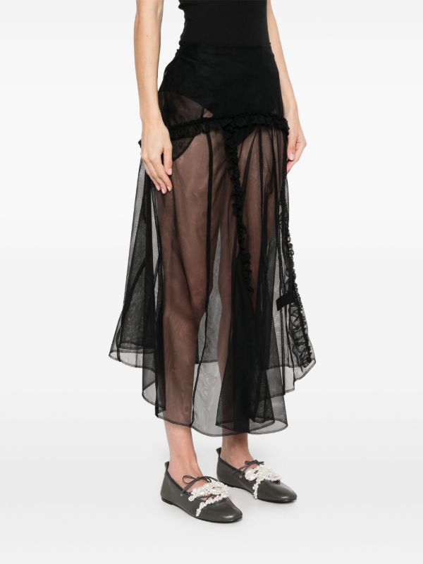 Browns Simone Rocha Tulle Midi Skirt | Browns Asymmetric & Draped Skirts