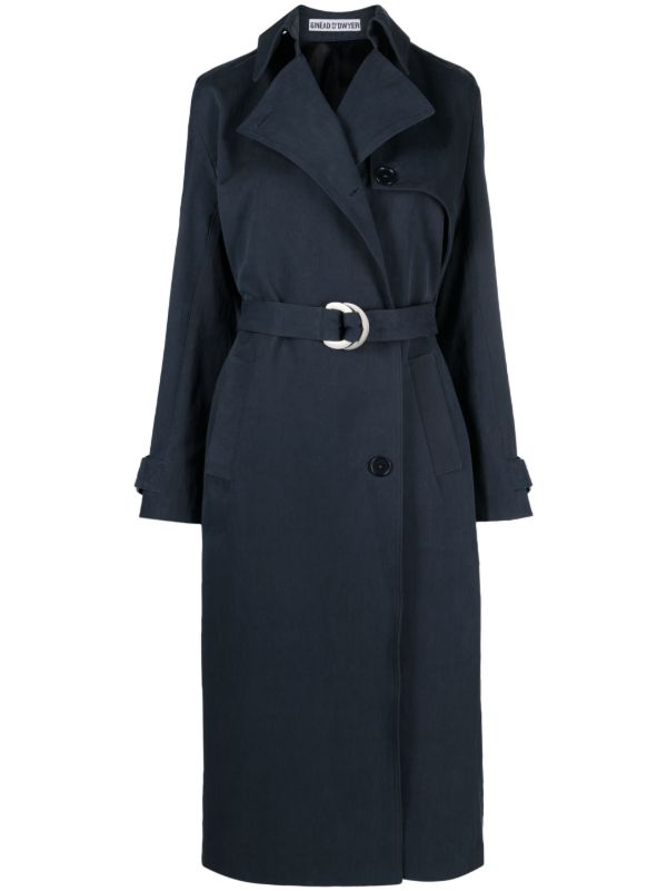 browns Sinead O'Dwyer Blue Cotton Drill Trench Coat | Browns Trench Coats & Raincoats