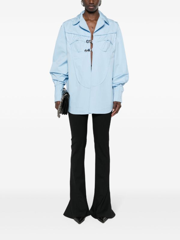 Browns Sinead O'Dwyer Blue Pyjama Logo-buckle Shirt | Browns Shirts