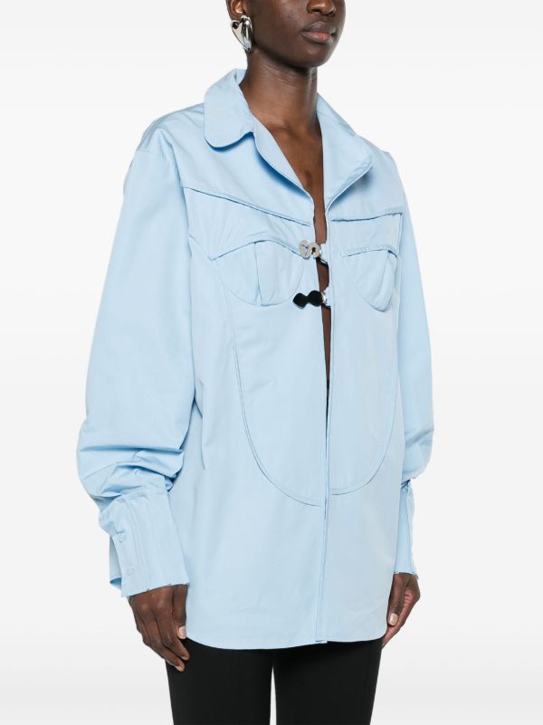 Browns Sinead O'Dwyer Blue Pyjama Logo-buckle Shirt | Browns Shirts