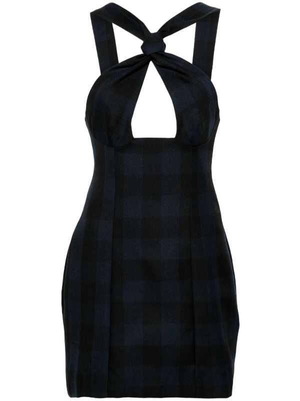 browns Sinead O'Dwyer blue Tie wool minidress | Browns Cocktail & Party Dresses