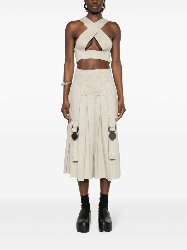 Browns Sinead O'Dwyer Neutral Criss-Cross Crop Top | Browns Vests & Tank Tops