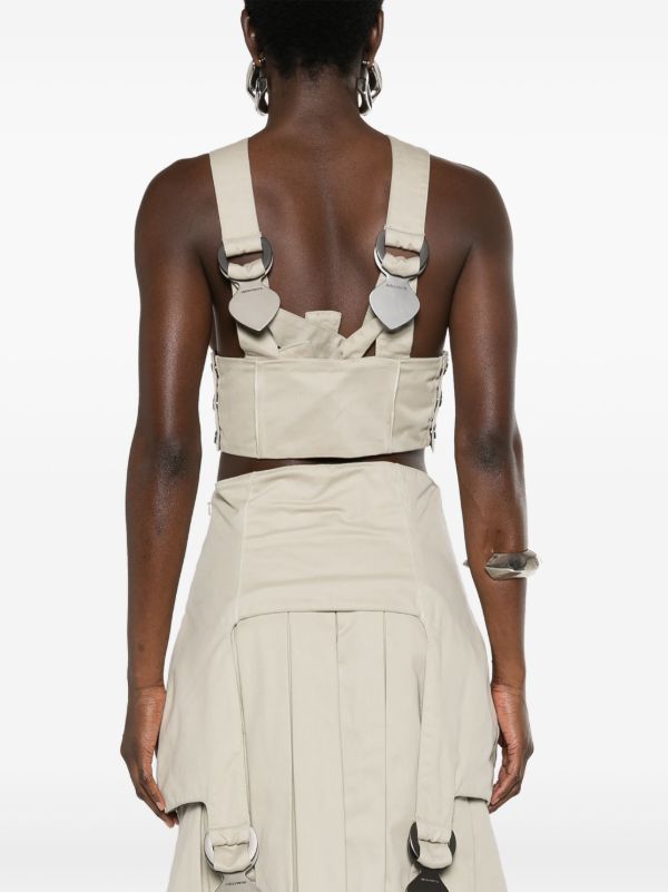 Browns Sinead O'Dwyer Neutral Criss-Cross Crop Top | Browns Vests & Tank Tops
